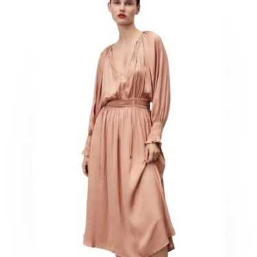 Zara Satin Effect Midi Dress