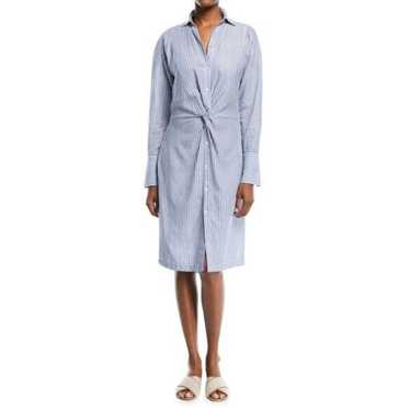 $395 Vince Womens Dress Sz XS White Blue Drapey S… - image 1