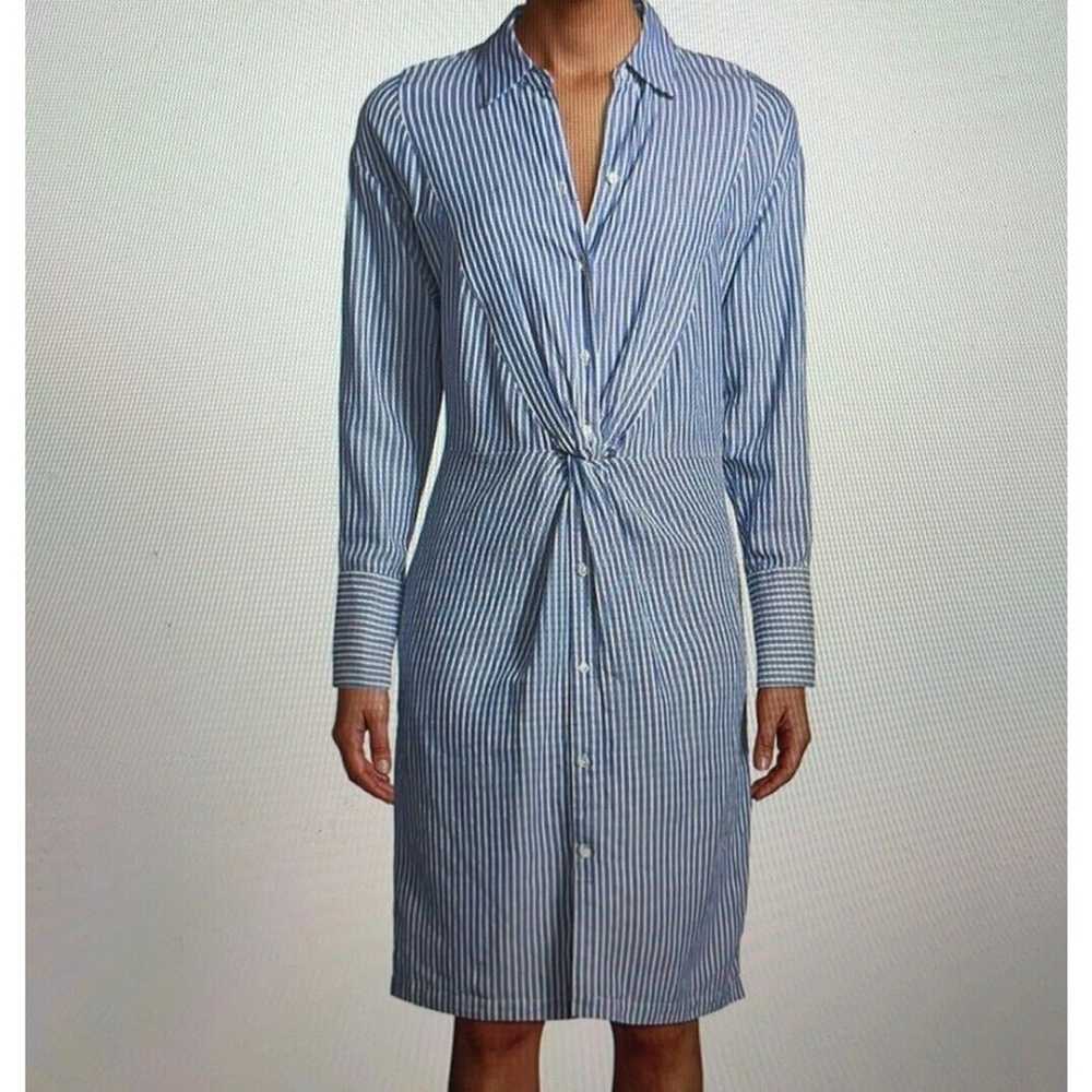 $395 Vince Womens Dress Sz XS White Blue Drapey S… - image 2