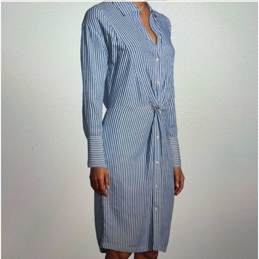 $395 Vince Womens Dress Sz XS White Blue Drapey S… - image 4