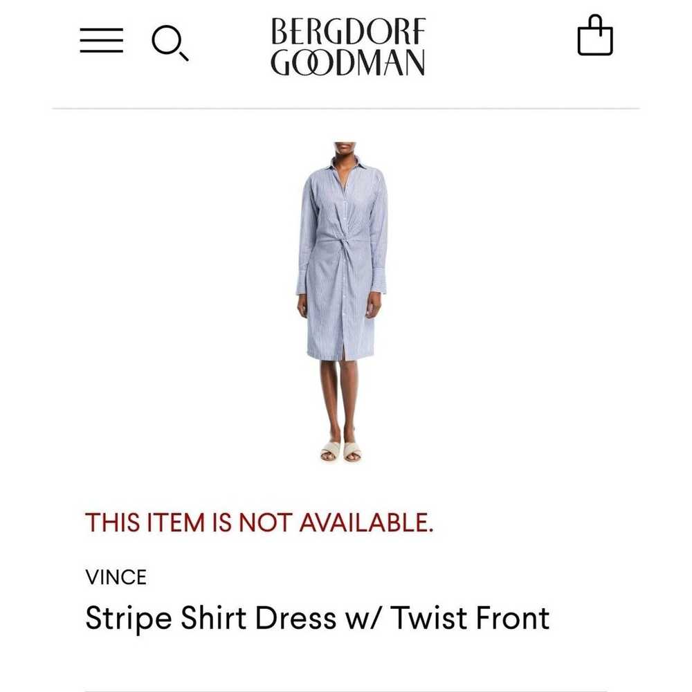 $395 Vince Womens Dress Sz XS White Blue Drapey S… - image 6