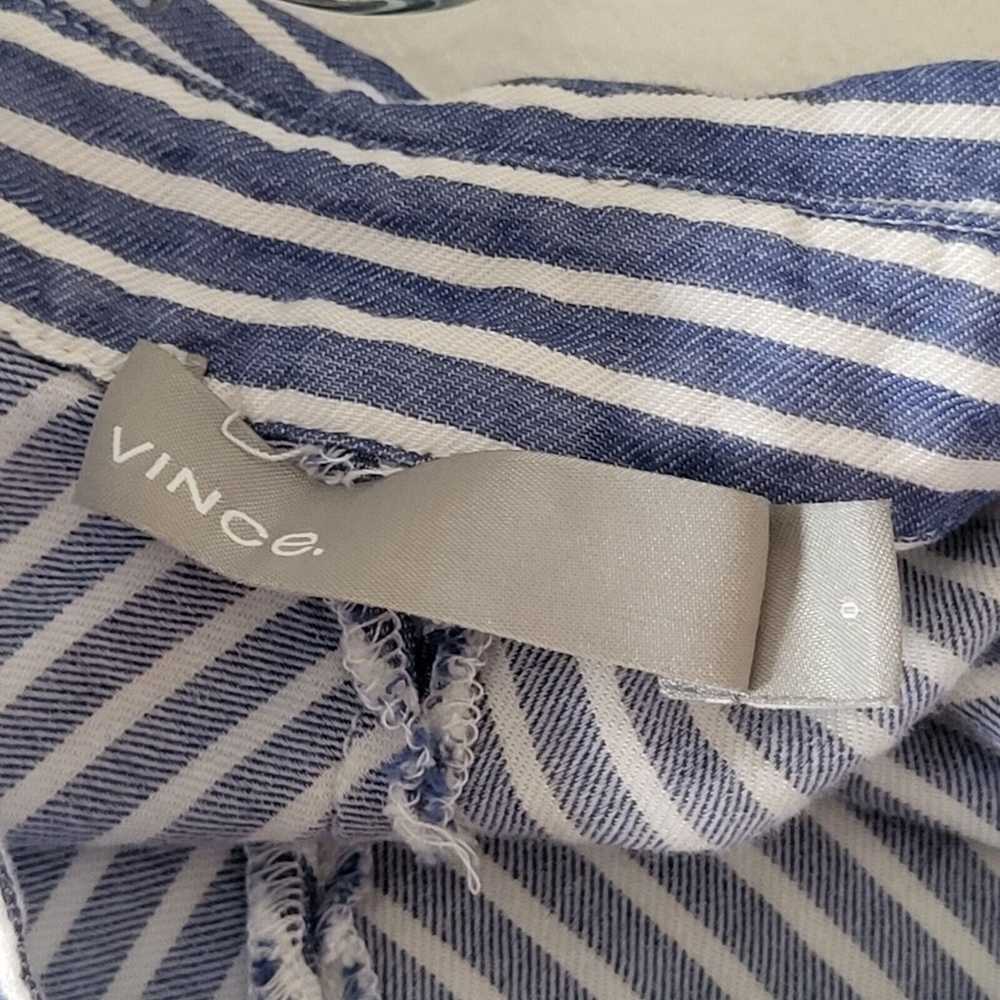 $395 Vince Womens Dress Sz XS White Blue Drapey S… - image 8