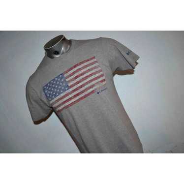 Vintage 21937 Columbia T-Shirt USA Flag Fourth Of… - image 1