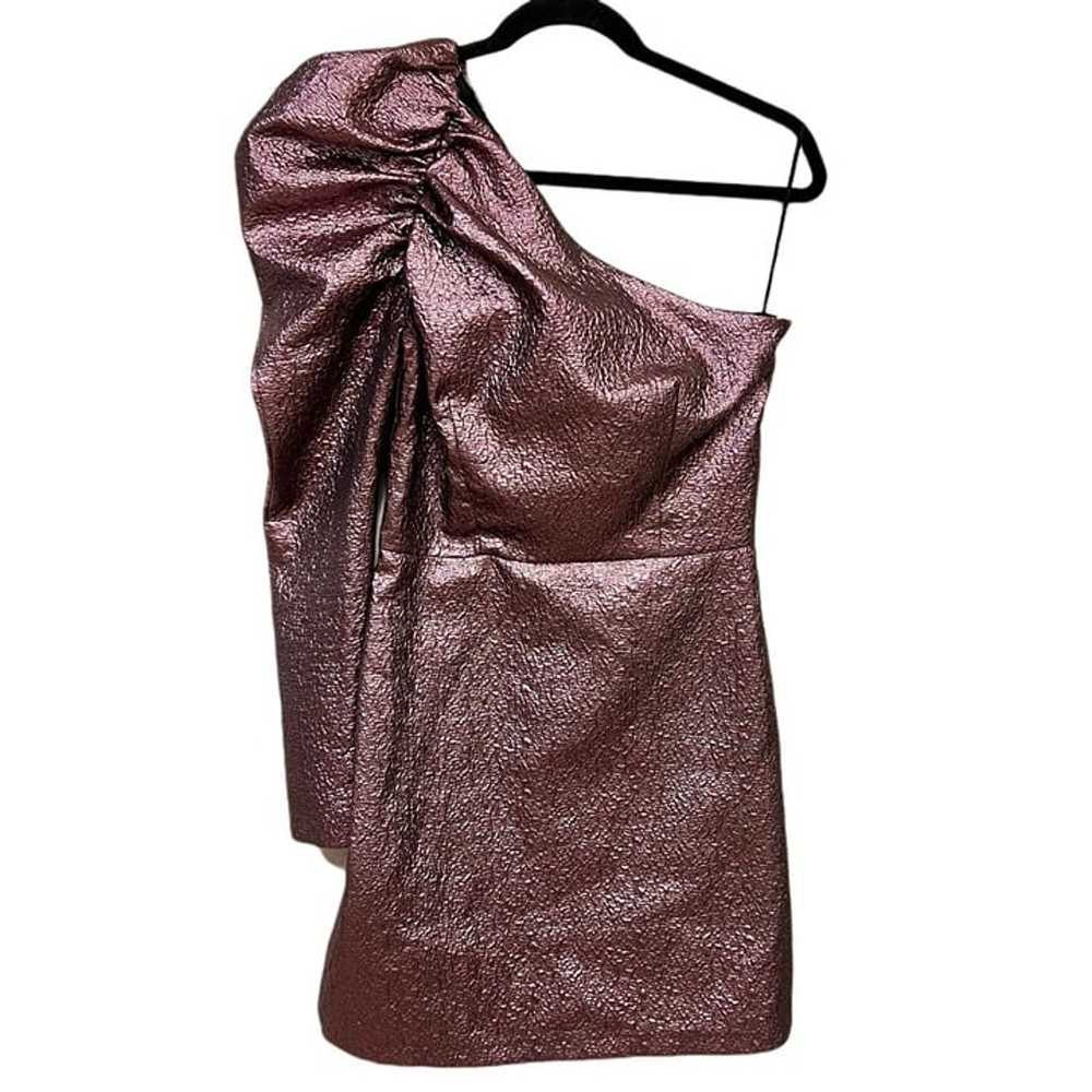 Miss Selfridge Metallic Bodycon Mini Dress Asymme… - image 2