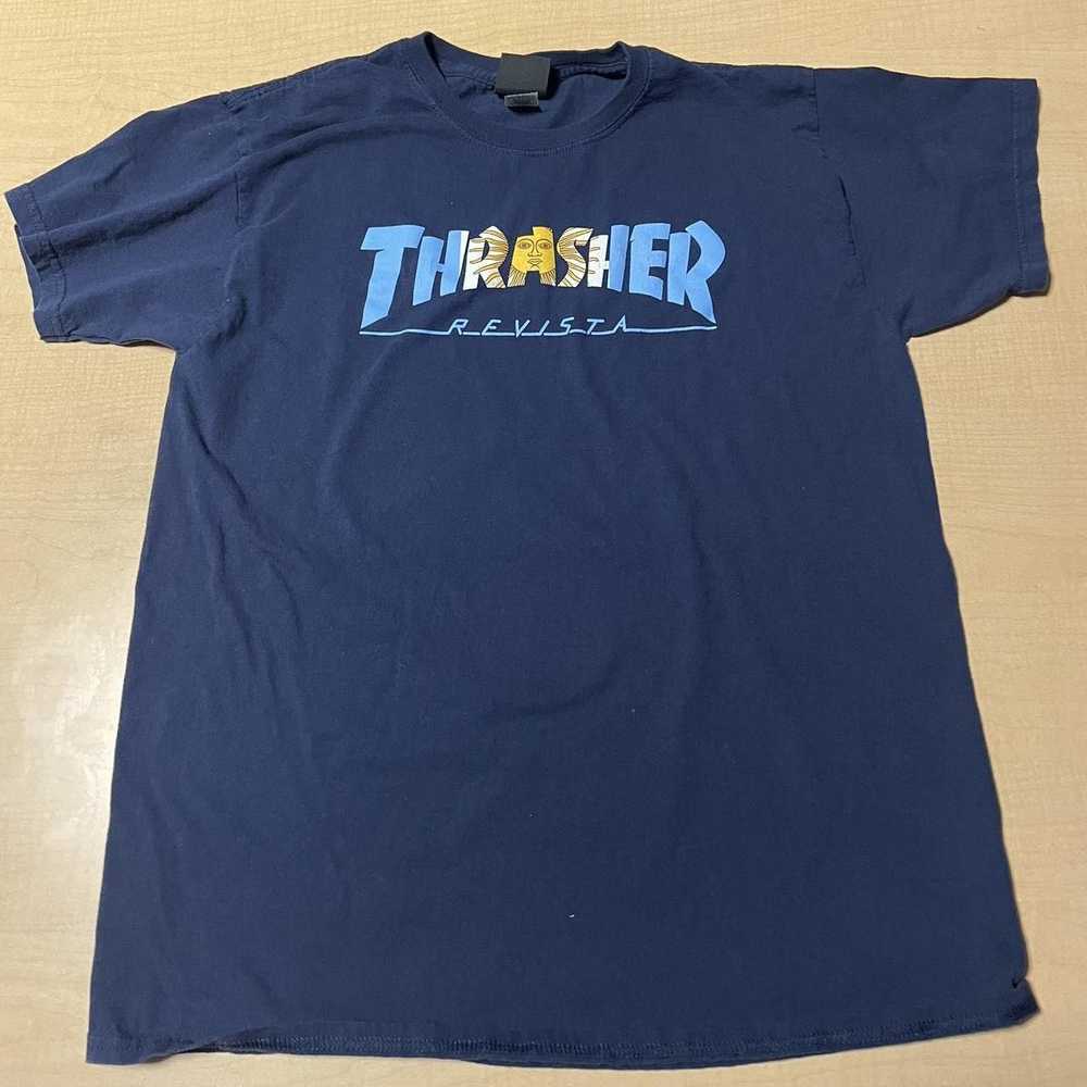 Streetwear × Thrasher × Vintage Navy blue thrashe… - image 1