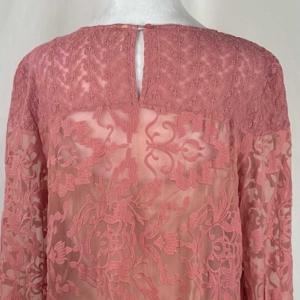 Sundance Coral Floral Embroidered Silk CottageCor… - image 7