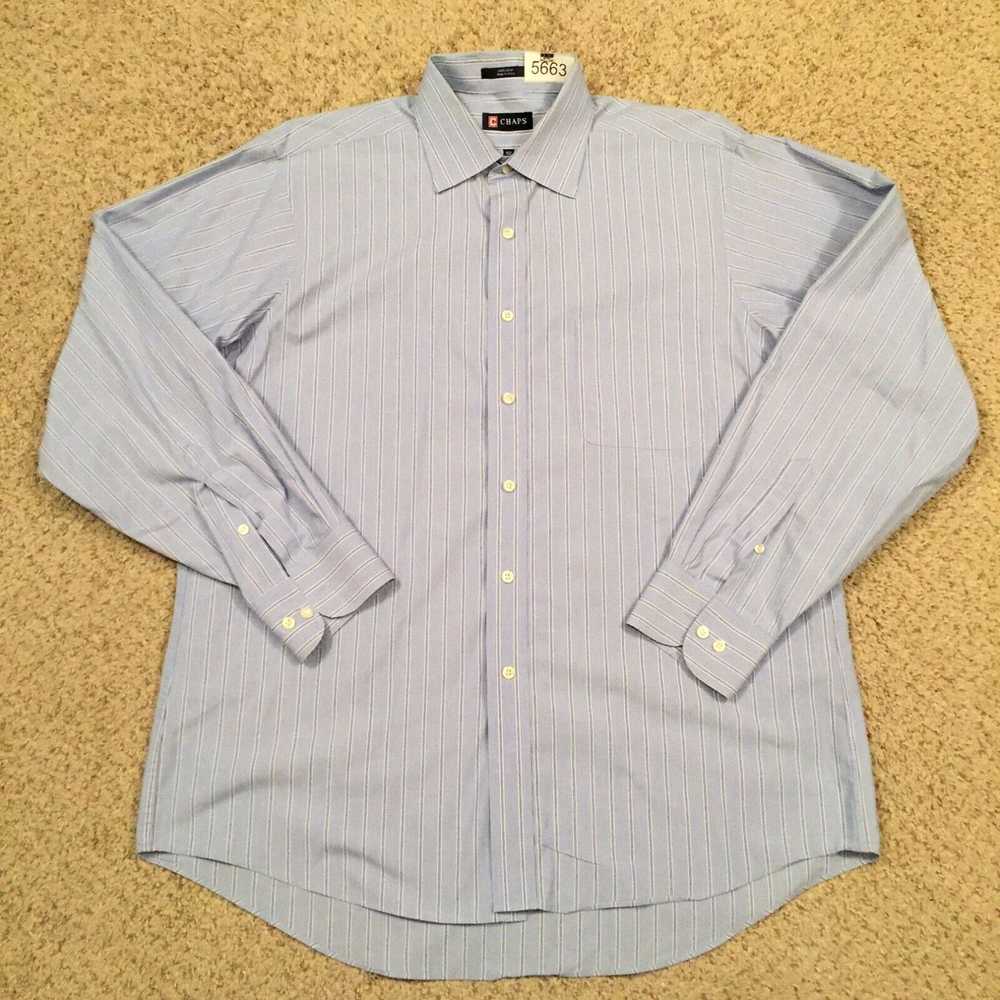 Chaps Chaps Shirt Mens Large Blue Striped Long Sl… - image 1