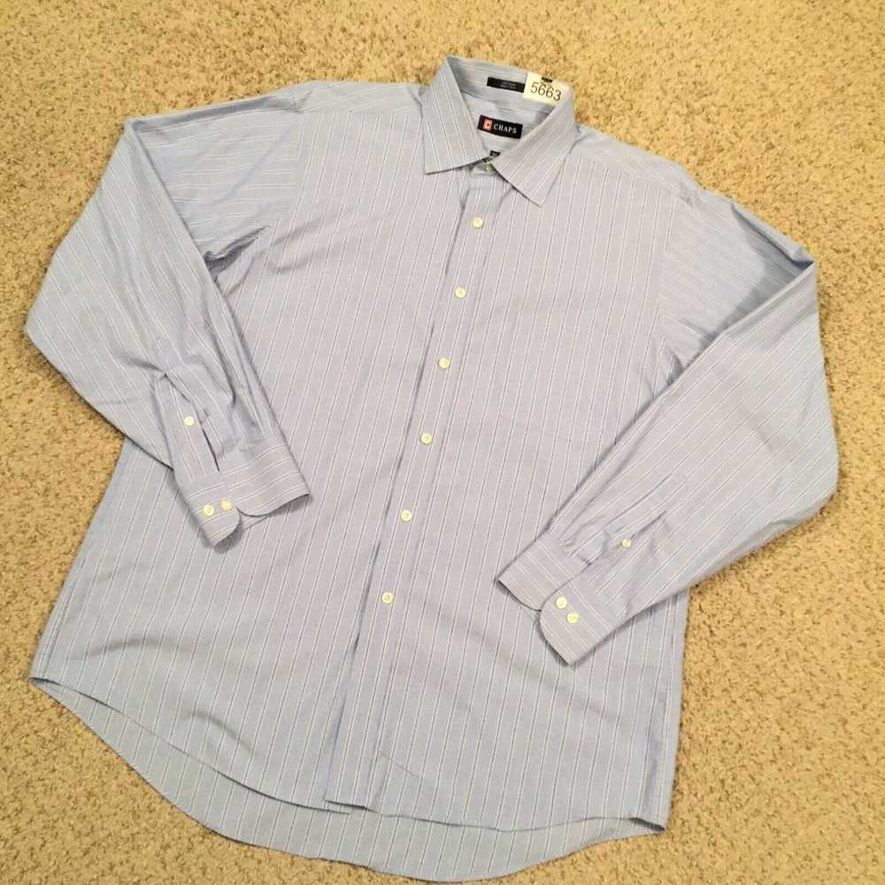 Chaps Chaps Shirt Mens Large Blue Striped Long Sl… - image 2