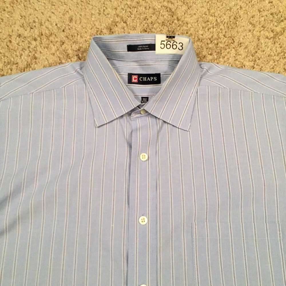 Chaps Chaps Shirt Mens Large Blue Striped Long Sl… - image 3