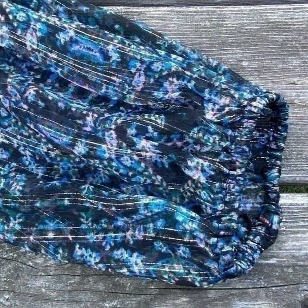Nanette Lepore Black/Blue/Pink Silk and Lace Midi… - image 6