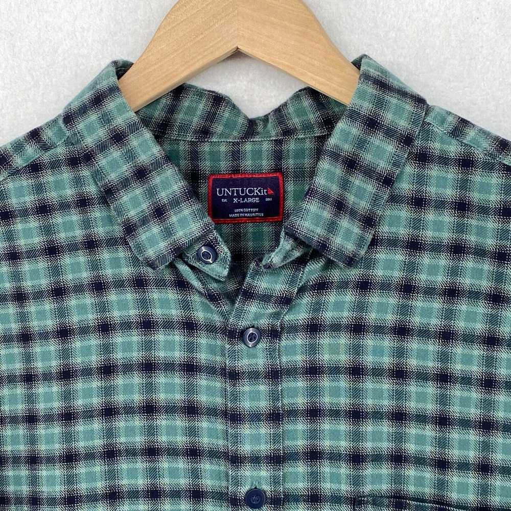 UNTUCKit UNTUCKIT Shirt Mens XL Flannel Cotton Ca… - image 3