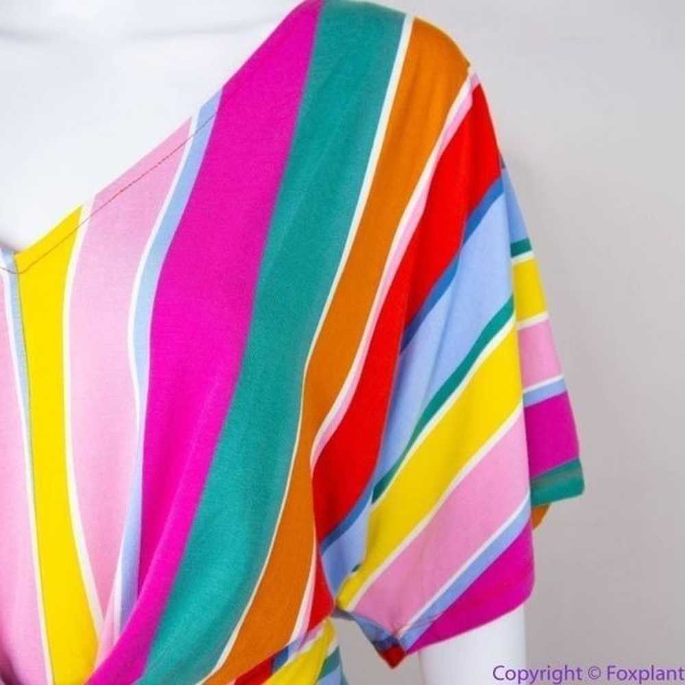 NEW Eloquii Rainbow stripe multicolor V neck Wrap… - image 9