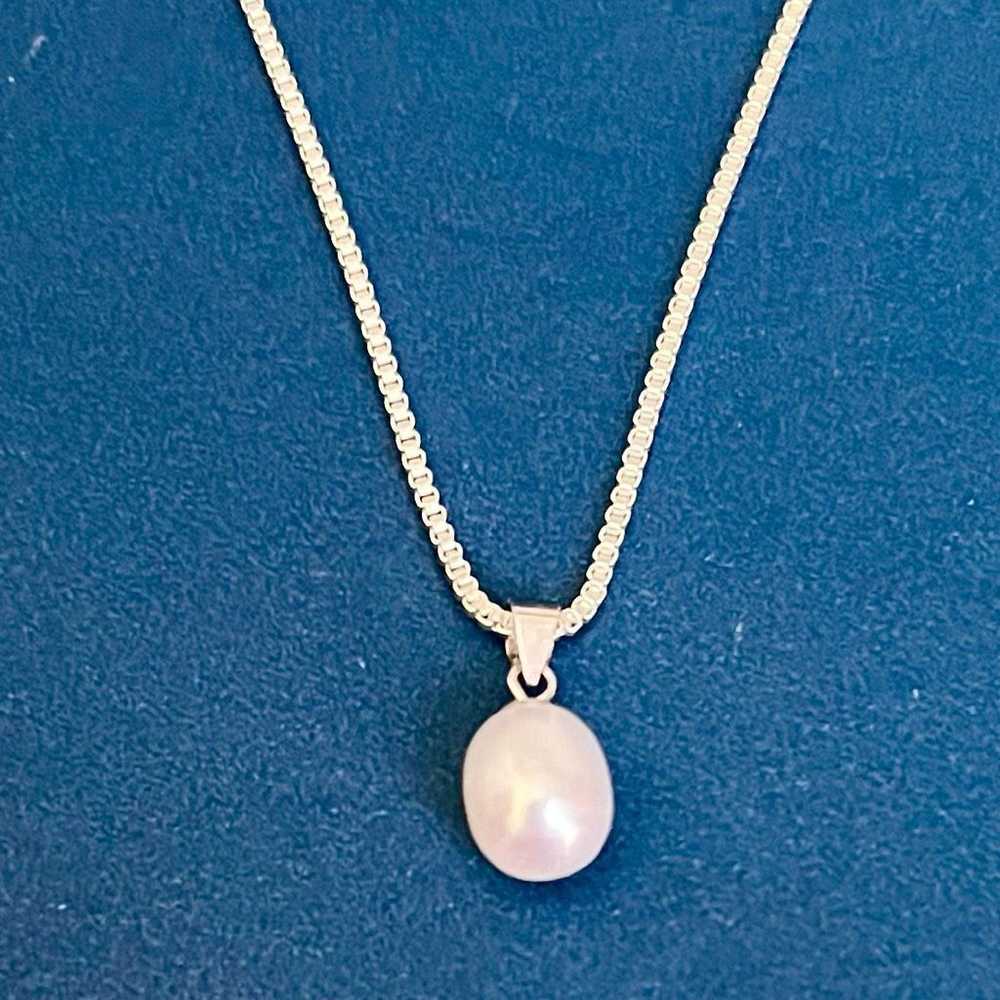 Sterling Silver AZLT White Solitary Pearl & Sterl… - image 2
