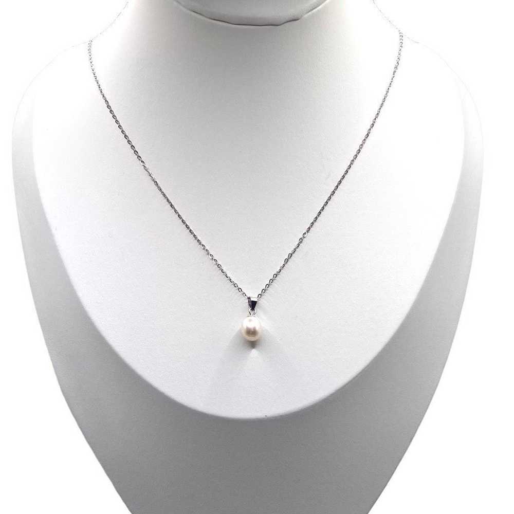 Sterling Silver AZLT White Solitary Pearl & Sterl… - image 3