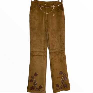Other St. John Sport Suede Pants Leather Floral D… - image 1