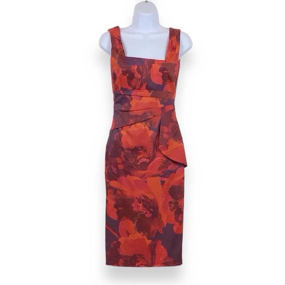 KAREN MILLEN Floral Sleeveless Pencil Dress Peplu… - image 1