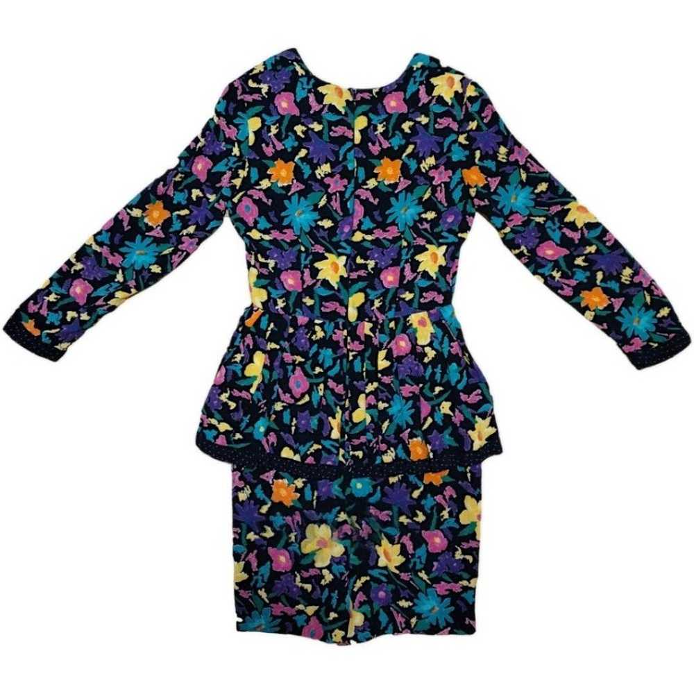 Carole Little Floral Print Midi Dress, 80s Vintag… - image 3