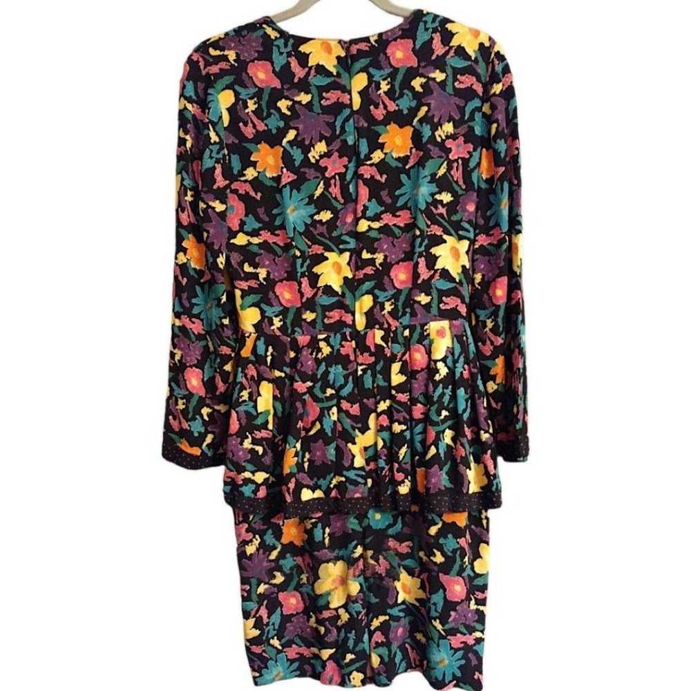 Carole Little Floral Print Midi Dress, 80s Vintag… - image 6