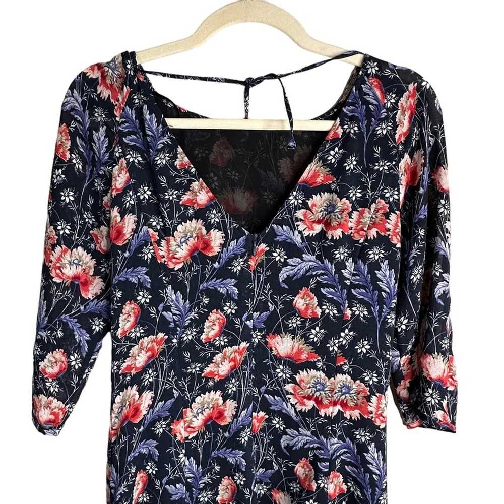 Zara Floral Chiffon Midi Dress with Pockets Elbow… - image 5