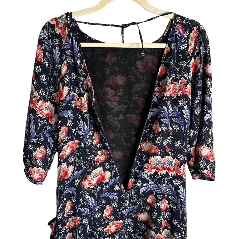 Zara Floral Chiffon Midi Dress with Pockets Elbow… - image 6