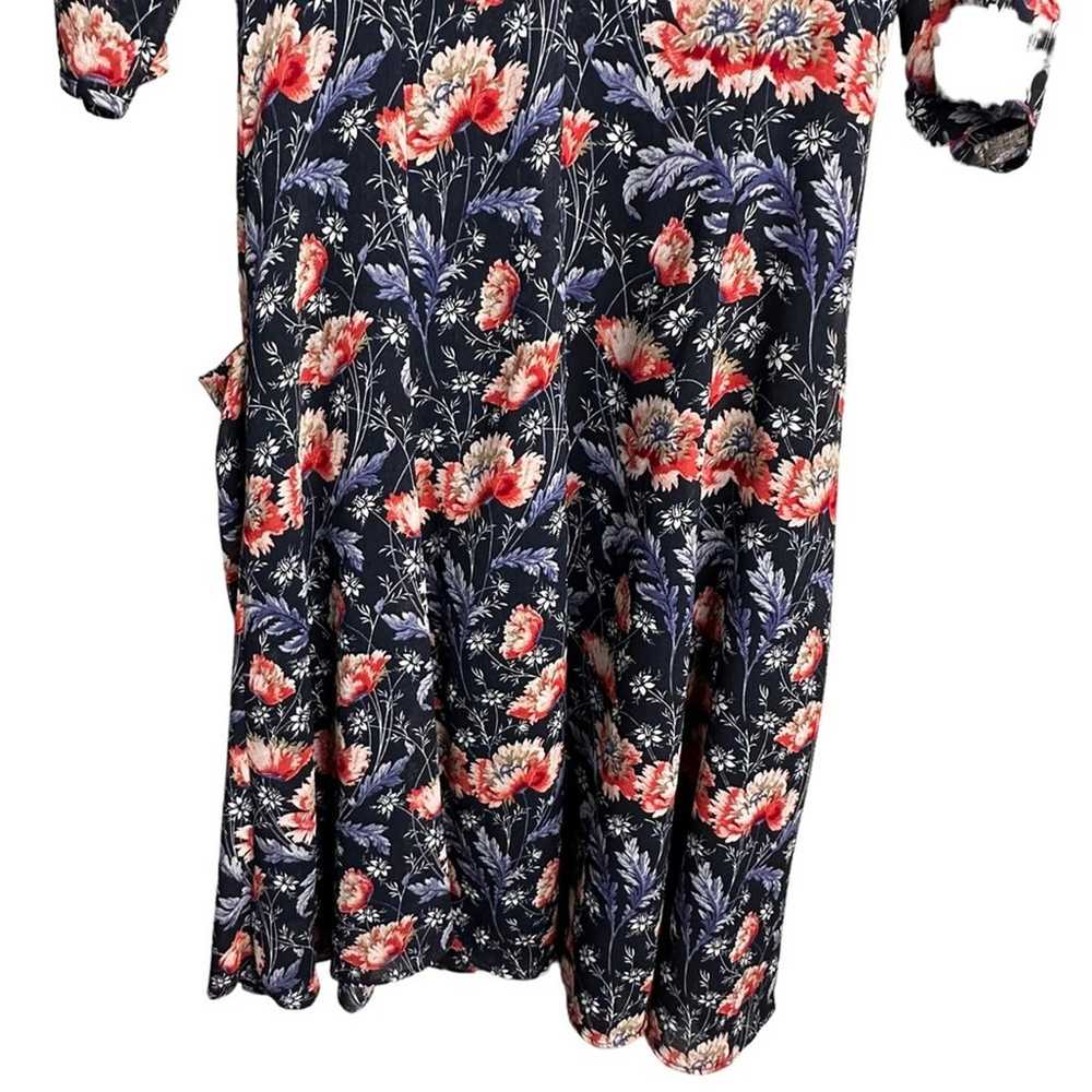 Zara Floral Chiffon Midi Dress with Pockets Elbow… - image 7