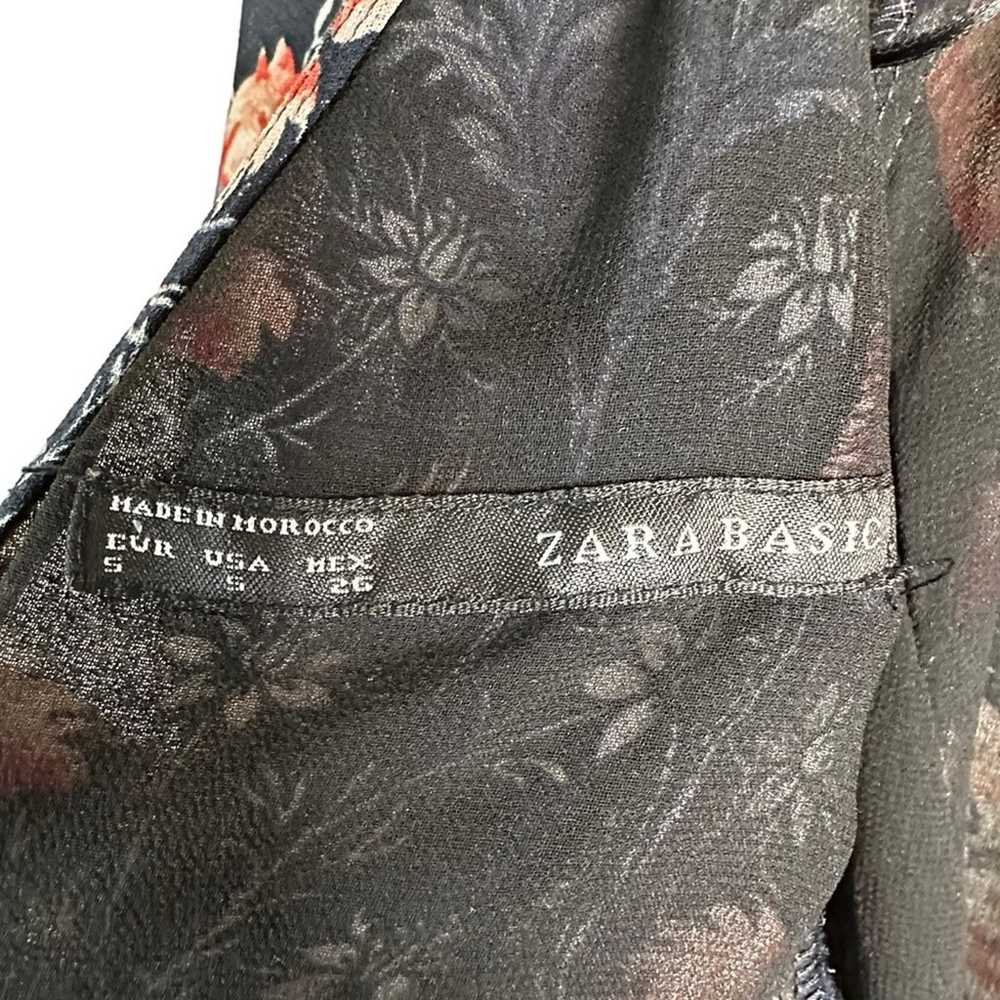 Zara Floral Chiffon Midi Dress with Pockets Elbow… - image 9