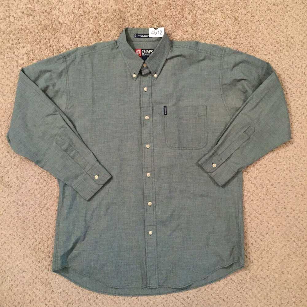 Chaps Chaps Shirt Mens Large Green Plaid Long Sle… - image 1