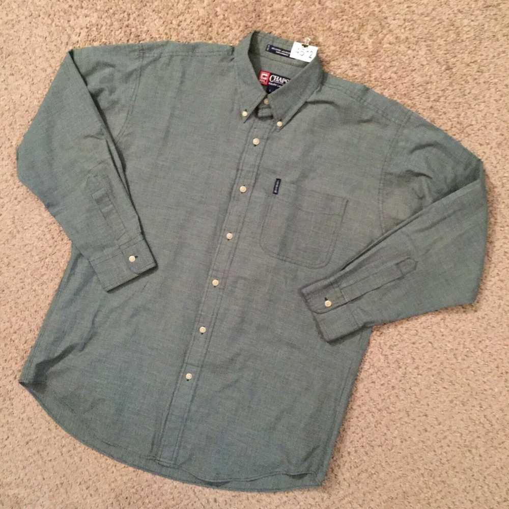 Chaps Chaps Shirt Mens Large Green Plaid Long Sle… - image 2