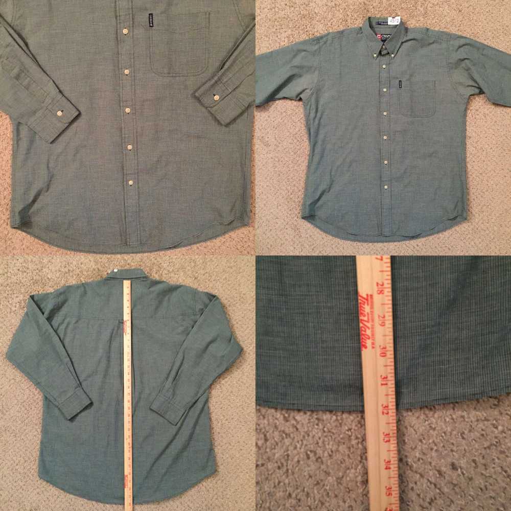 Chaps Chaps Shirt Mens Large Green Plaid Long Sle… - image 4