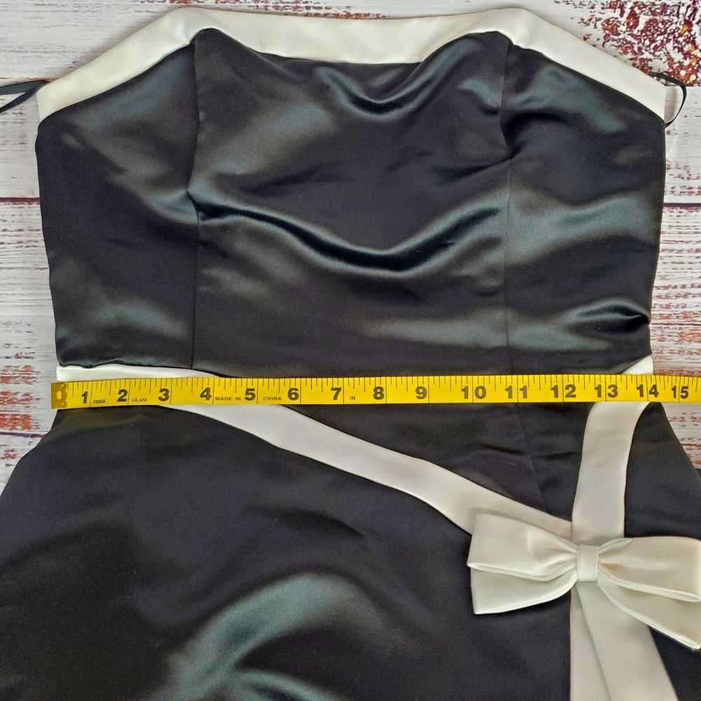 Jessica Mcclintock Gunne Sax Dress Black Satin Wh… - image 10