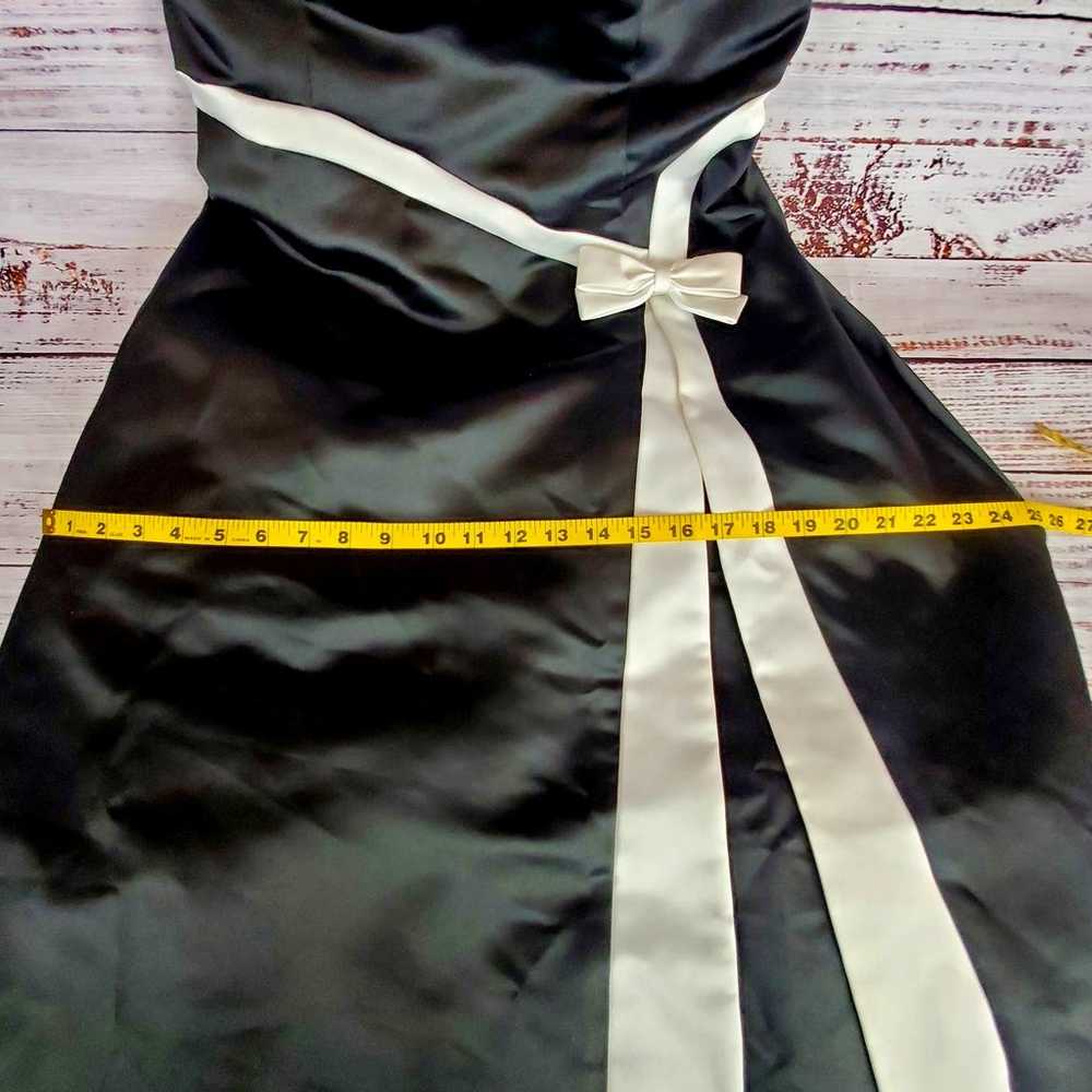 Jessica Mcclintock Gunne Sax Dress Black Satin Wh… - image 11
