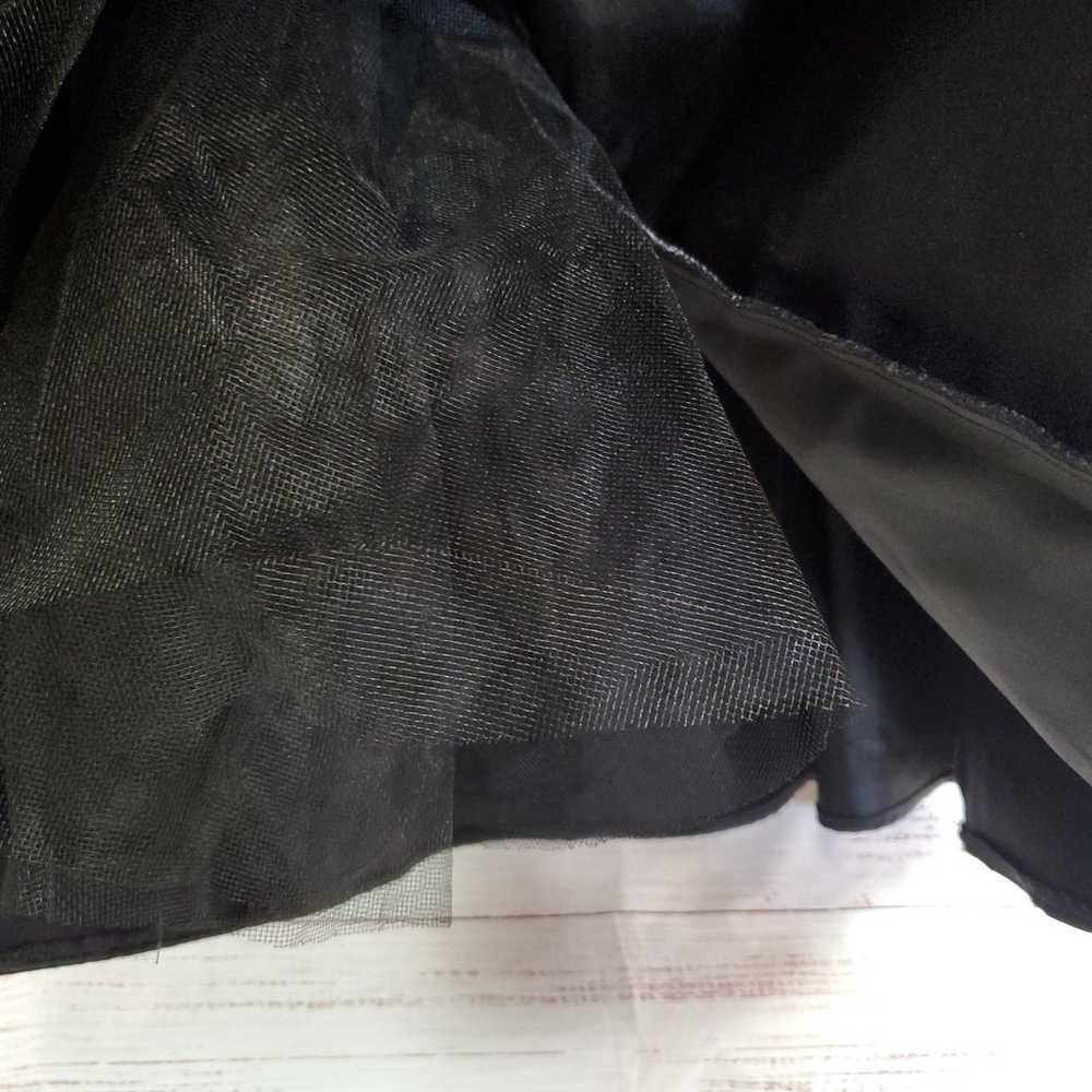 Jessica Mcclintock Gunne Sax Dress Black Satin Wh… - image 8