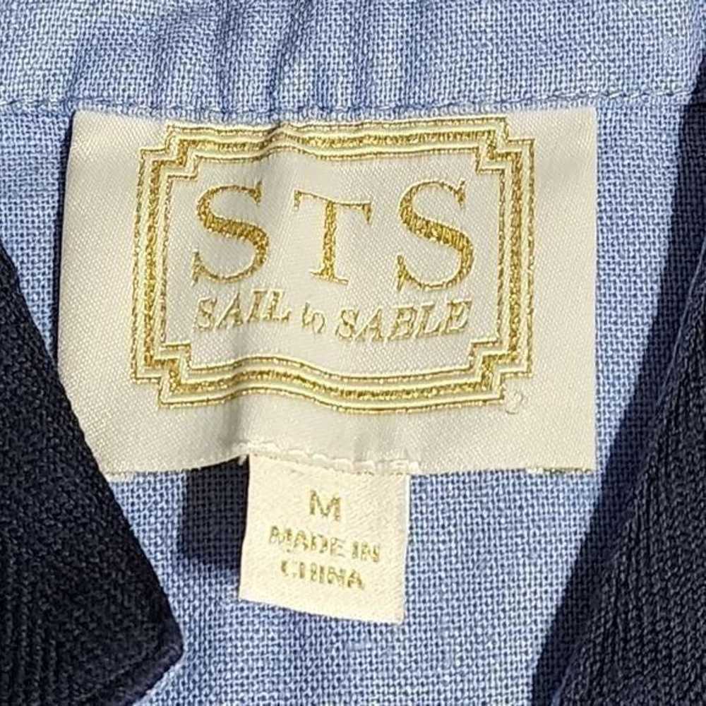 STS Sail to Sable two tone blue linen blend sheat… - image 6