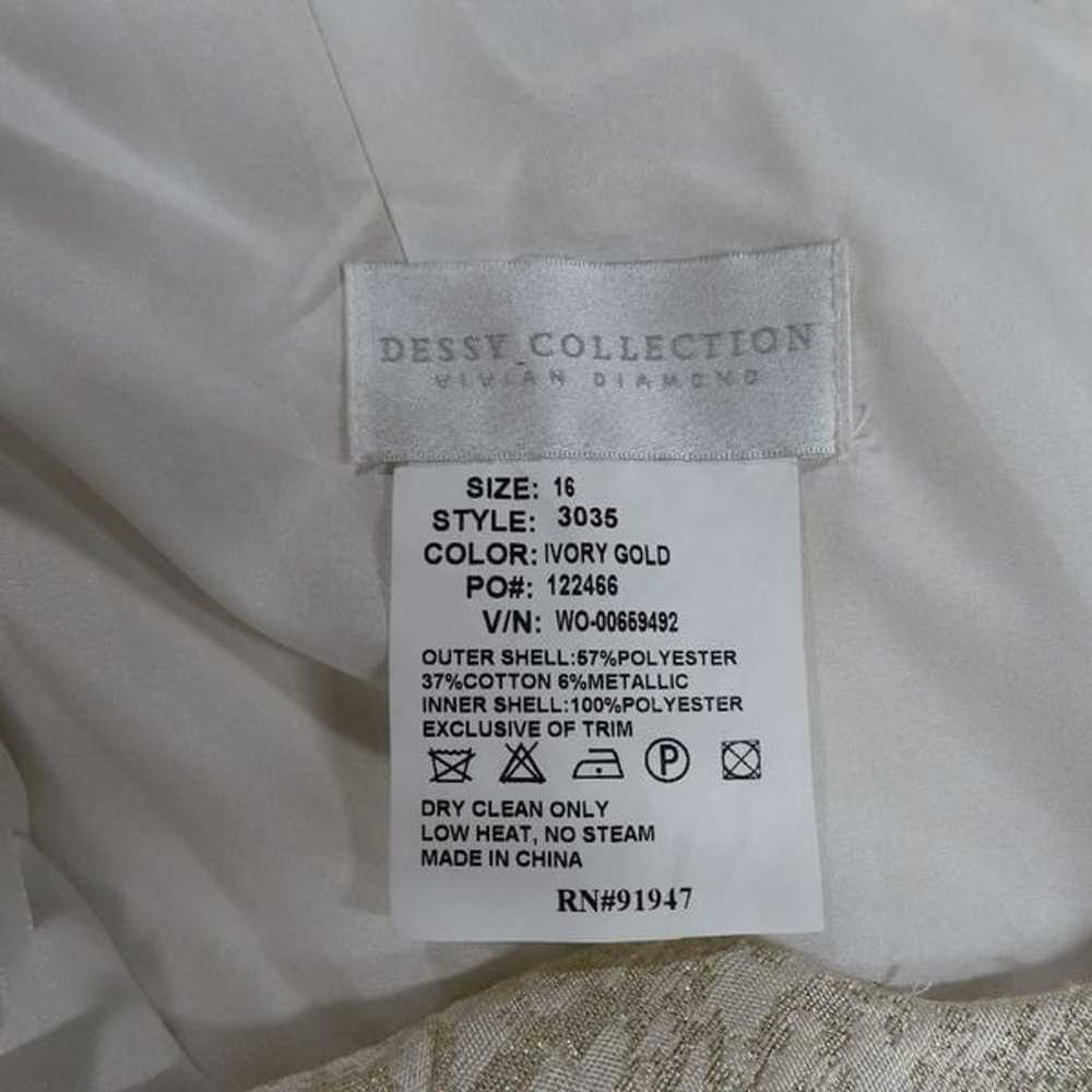 Dessy Collection Park Avenue Brocade Ivory Gold S… - image 7