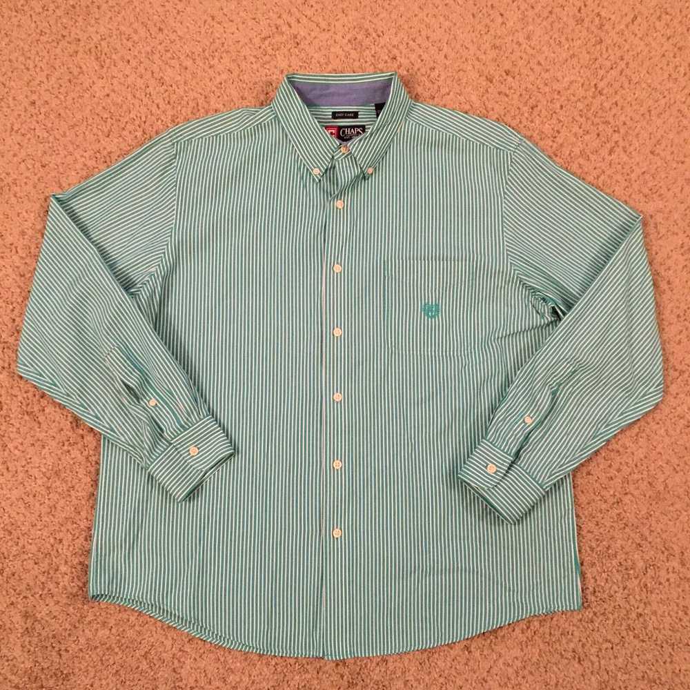 Chaps Chaps Easy Care Button Up Shirt Mens XL Gre… - image 1