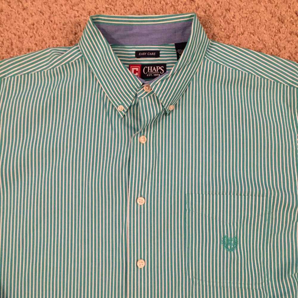 Chaps Chaps Easy Care Button Up Shirt Mens XL Gre… - image 3