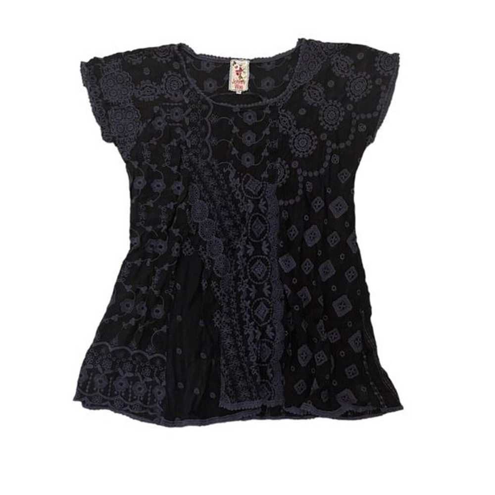 Johnny Was Eyelet Embroidery Floral Posies Tunic … - image 1
