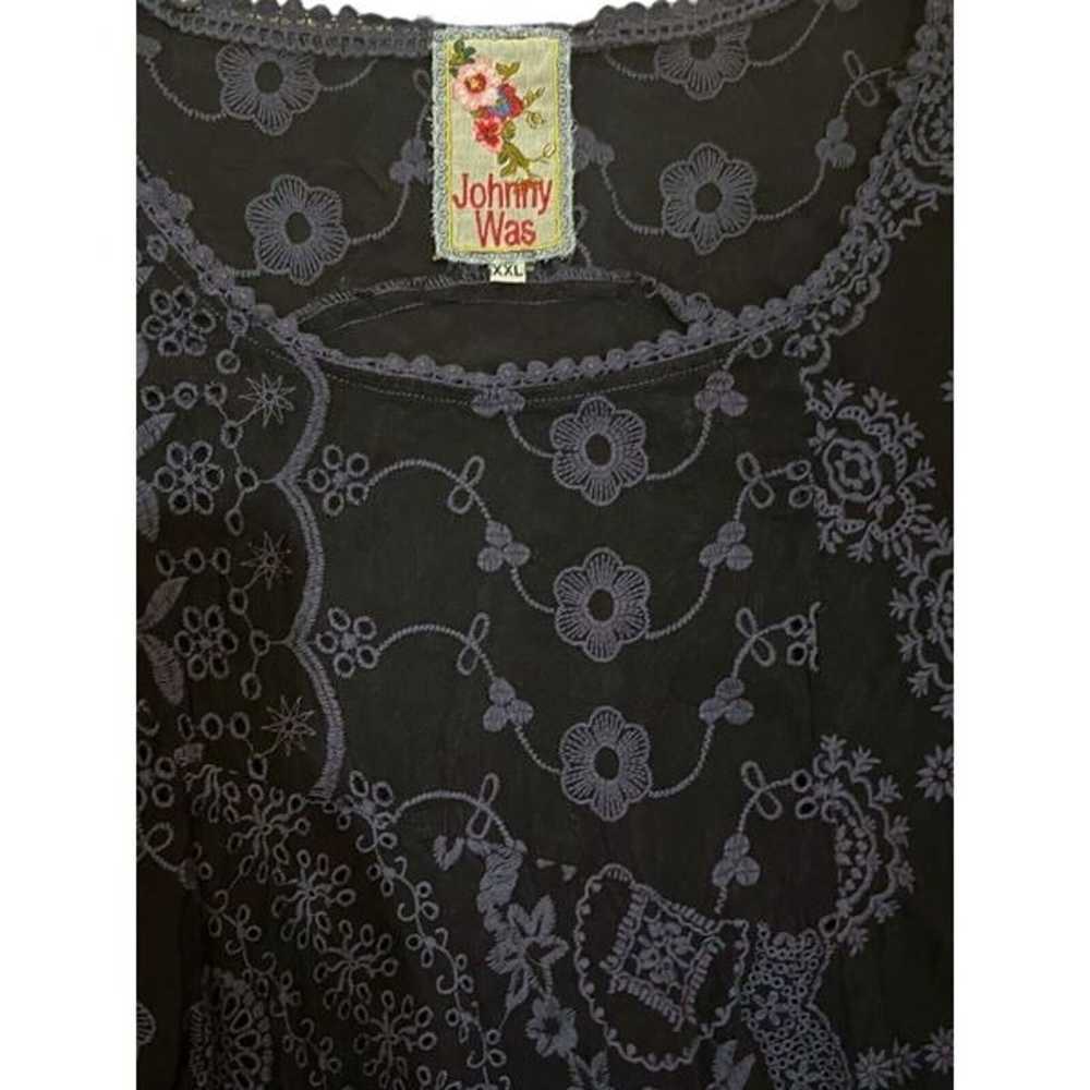 Johnny Was Eyelet Embroidery Floral Posies Tunic … - image 3