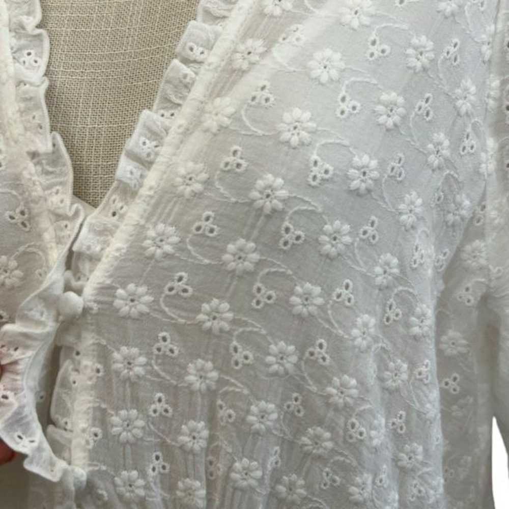 AUGUSTE Size 10/XL Eyelet Tiered Midi Dress + Sli… - image 2