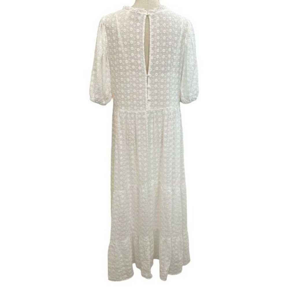 AUGUSTE Size 10/XL Eyelet Tiered Midi Dress + Sli… - image 6