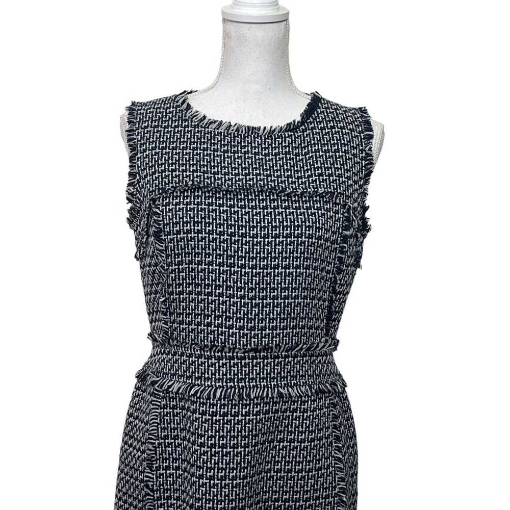 Tory Burch Petula Dress Blue Tweed  Sheath Sleeve… - image 2