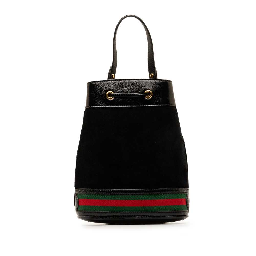 Black Gucci Small Suede Ophidia Bucket Bag - image 3