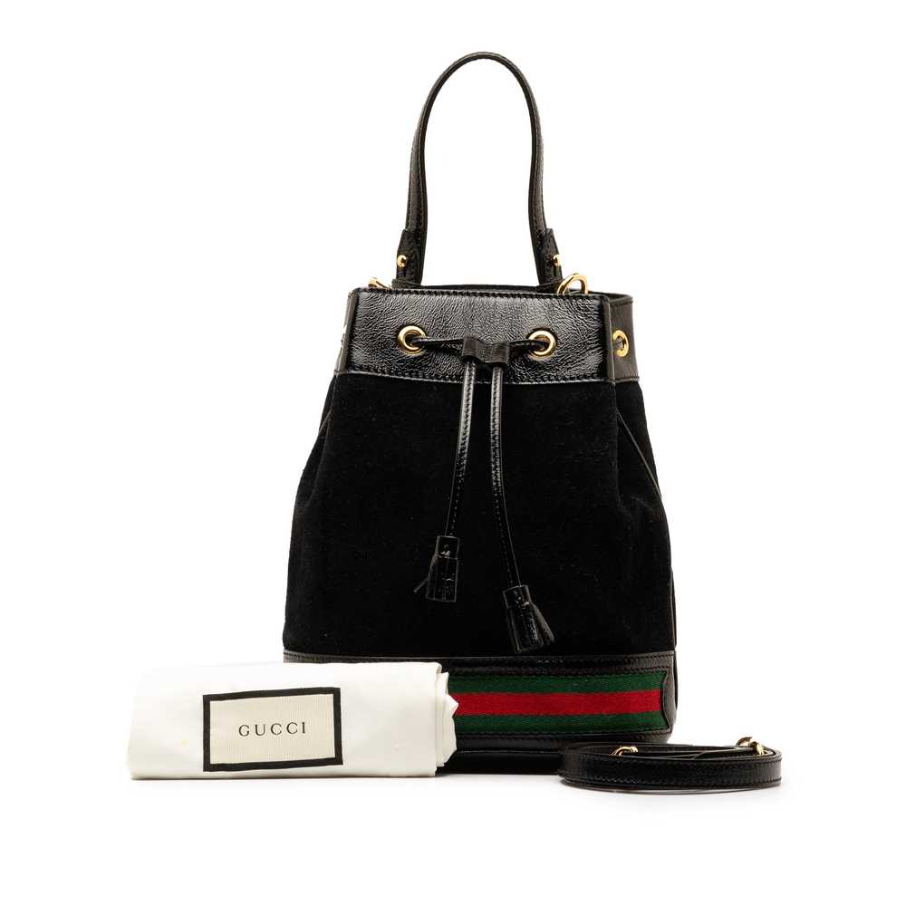 Black Gucci Small Suede Ophidia Bucket Bag - image 5