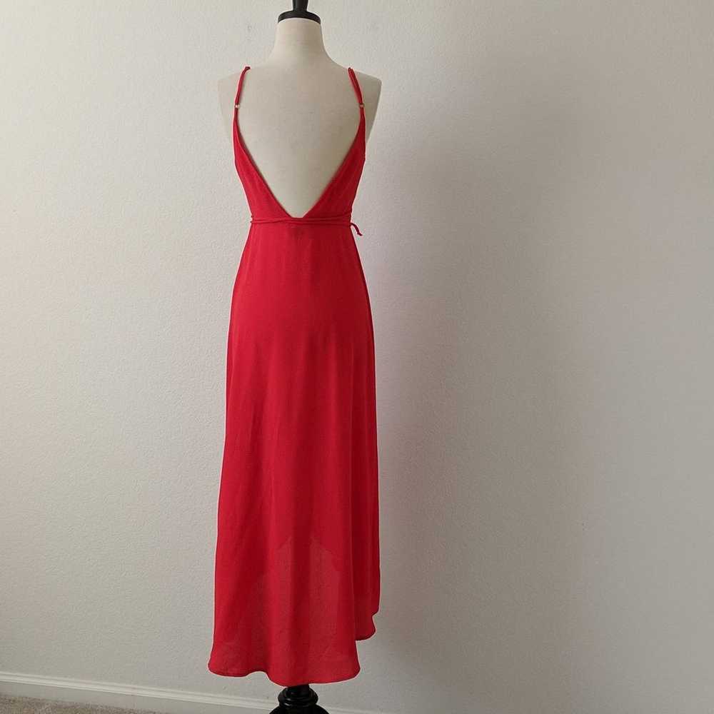 Show Me Your MuMu Meghan Wrap Dress Red Pebble Wo… - image 5