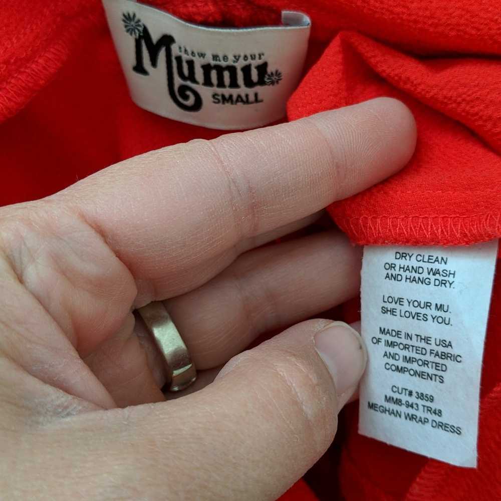 Show Me Your MuMu Meghan Wrap Dress Red Pebble Wo… - image 6
