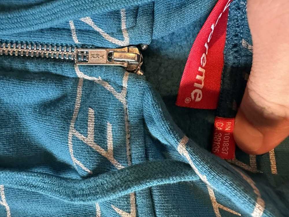 Supreme Supreme Repeat Zip Up Hoodie SS18 Dark Aq… - image 4