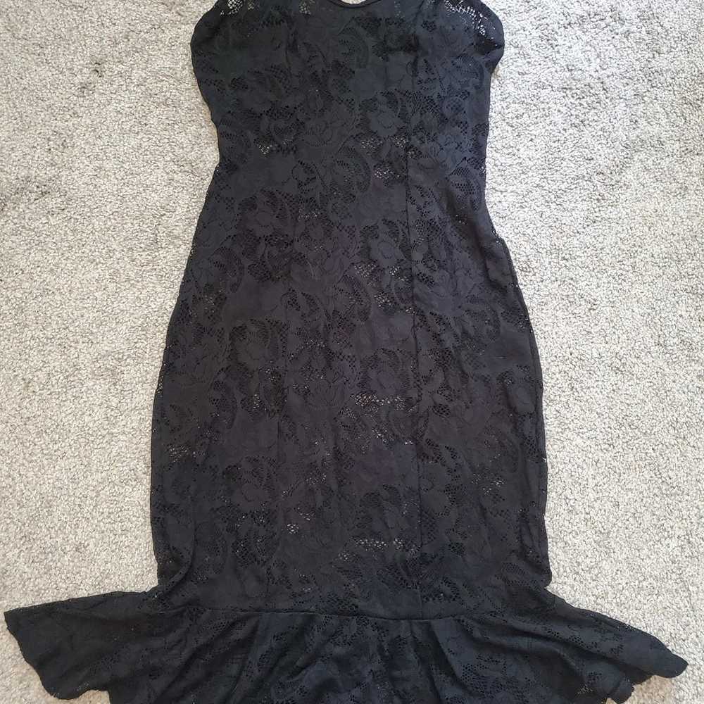 Black Milk Frill Seeker Black Lace Midi Dress siz… - image 2
