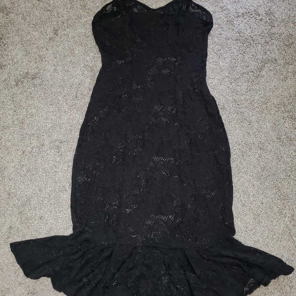 Black Milk Frill Seeker Black Lace Midi Dress siz… - image 3