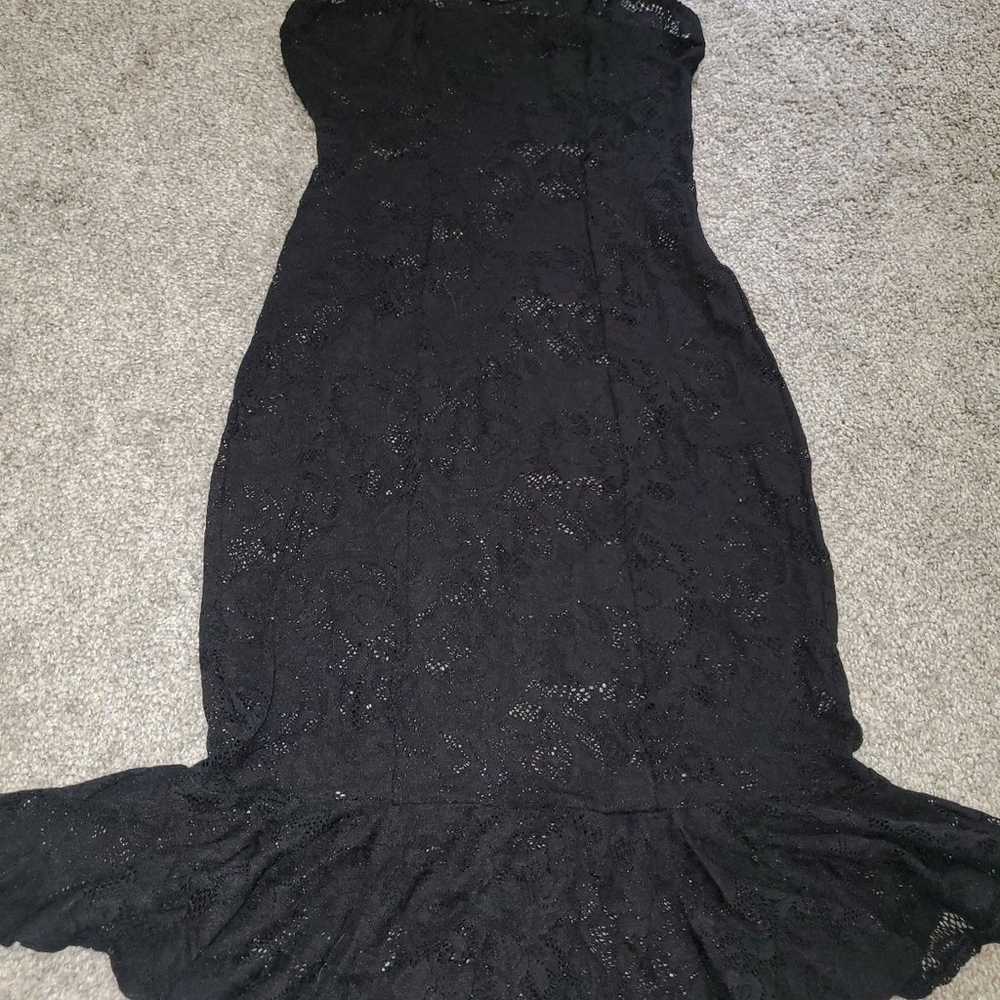 Black Milk Frill Seeker Black Lace Midi Dress siz… - image 4