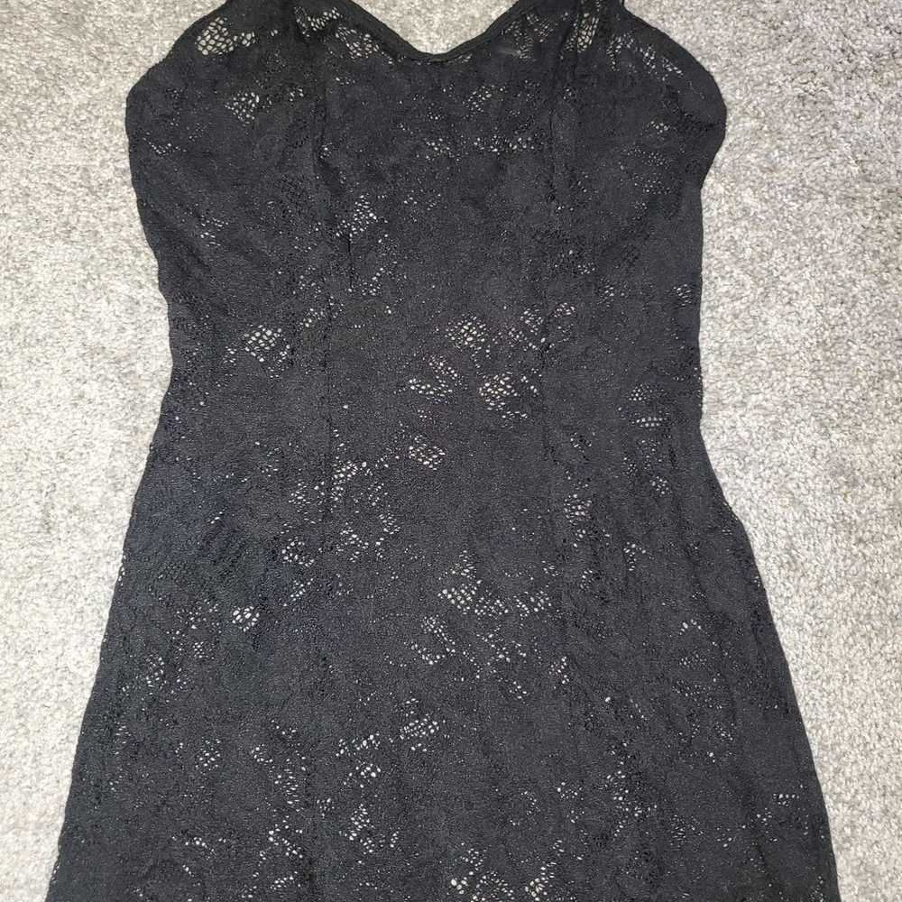 Black Milk Frill Seeker Black Lace Midi Dress siz… - image 5